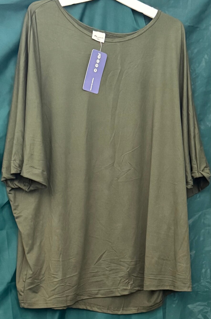 misfit Medium Olive Loose Fit Top Short Sleeve